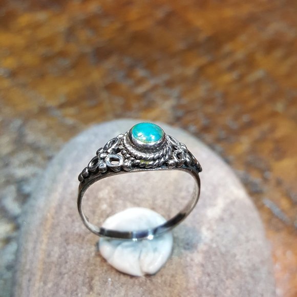 Natural Turquoise sterling ring size 8.5 - Picture 5 of 9